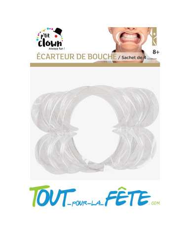 Lot de 4 écarteurs de bouche humoristique "ça en bouche un coin !"