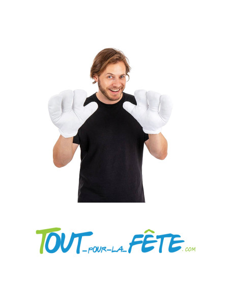 Paire de gants géants blanc Mickey Mouse déguisement Disney