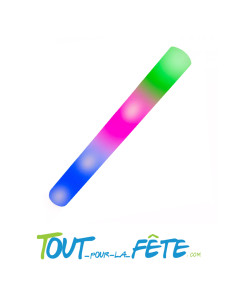 Bâton lumineux mousse tap tap 48cm LEDs multicolore 3 positions