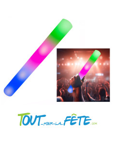 Bâton lumineux mousse tap tap 48cm LEDs multicolore 3 positions 2