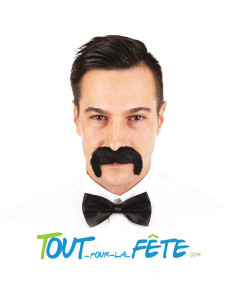 Moustache 1900 noire auto adhésive taille unique ( accessoire de déguisement )