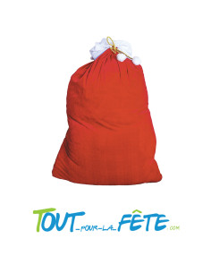 Sac du père noël 60x100 cm avec un lien doré et pompon