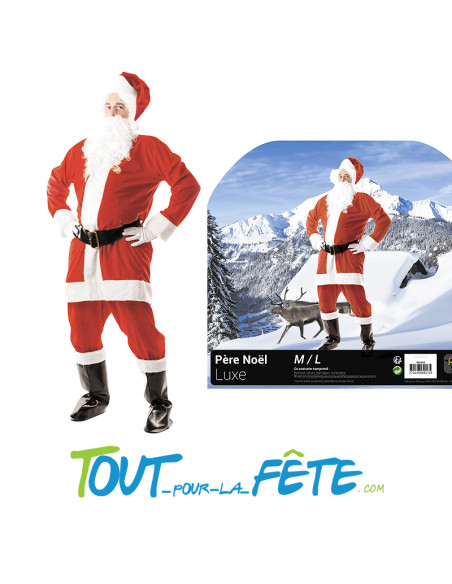 Costume de père-noël Luxe adulte taille M/L 5 éléments