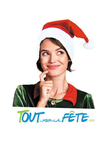 Bonnet de Père Noel rouge et blanc luxe adulte 100 % polyester