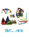 Kit cotillons 5 personnes sarbacane, chapeau, sans gène, serpentin, boule