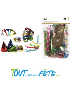 Kit cotillons 5 personnes sarbacane, chapeau, sans gène, serpentin, boule 2