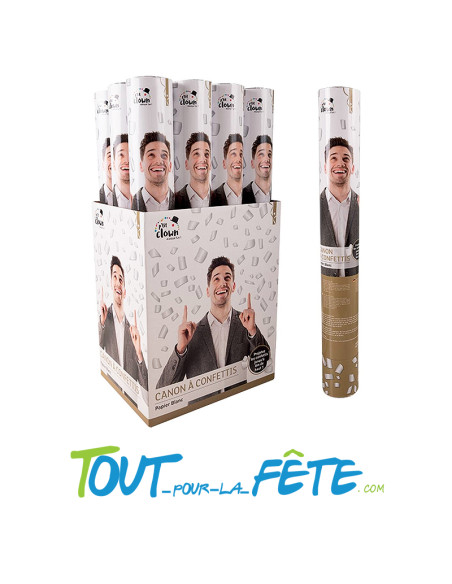 Canon à confettis métal argent 40 cm 8 mètres de haut