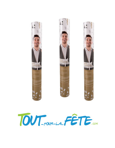 Canon à confettis métal argent 40 cm 8 mètres de haut