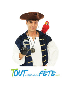 Crochet de capitaine pirate / corsaire avec poignée noir et gris en plastique 2