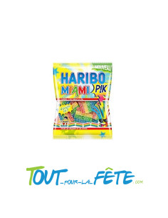 Mini sachet Haribo miami pik 40g pétille dans la bouche 4 Goûts acidulés