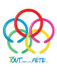 Sachet de 100 ballons a modeler multicolore 5 couleurs