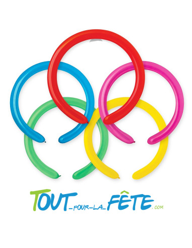 Sachet de 100 ballons a modeler multicolore 5 couleurs