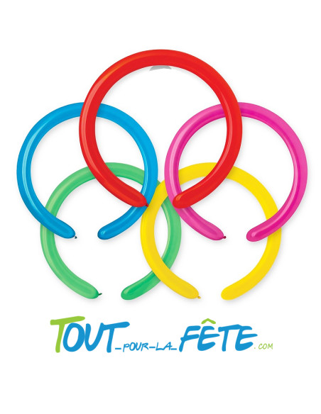 Sachet de 100 ballons a modeler multicolore 5 couleurs