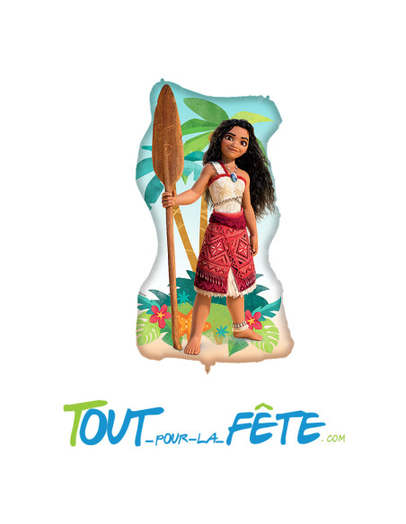 Ballon aluminium Vaiana 60 x 99 cm peut être gonflé à l'hélium ou à l'air
