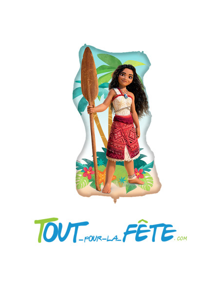 Ballon aluminium Vaiana 60 x 99 cm peut être gonflé à l'hélium ou à l'air