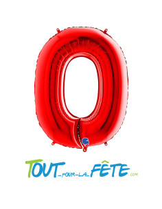 Ballon chiffre aluminium 66 cm ROUGE Air / Hélium 2
