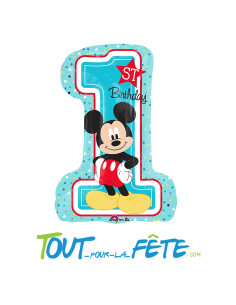Ballon aluminium chiffre 1 Mickey Mouse© 48x71 cm
