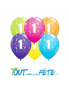 8 Ballons en latex à l'age multicolore 30 cm air ou hélium