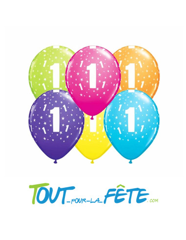 8 Ballons en latex à l'age multicolore 30 cm...