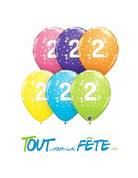 8 Ballons en latex à l'age multicolore 30 cm air ou hélium