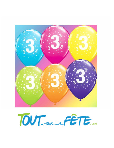 8 Ballons en latex à l'age multicolore 30 cm...