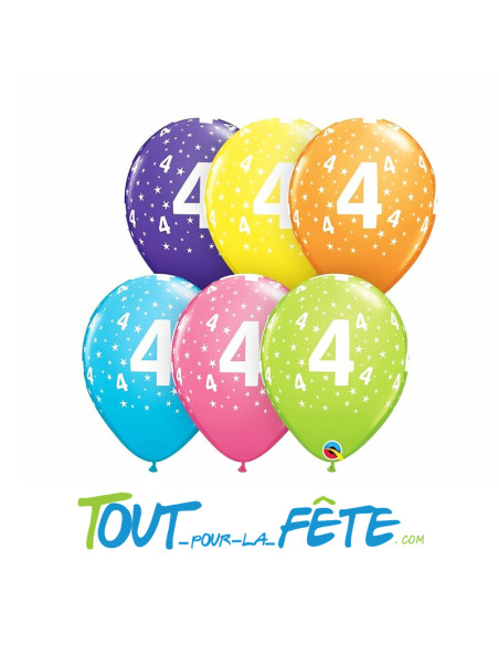 8 Ballons en latex à l'age multicolore 30 cm air ou hélium