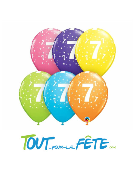 8 Ballons en latex à l'age multicolore 30 cm air ou hélium