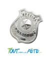 Badge / insigne de policier ou police argent  avec épingle a nourrice