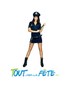 Déguisement de policier / policière femme adulte casquette, ceinture, robe