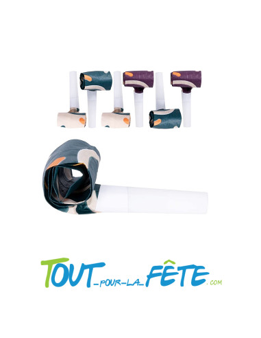 Lot de 6 sifflets sans-gênes "langue de belle mère" multicolores ( cotillon )