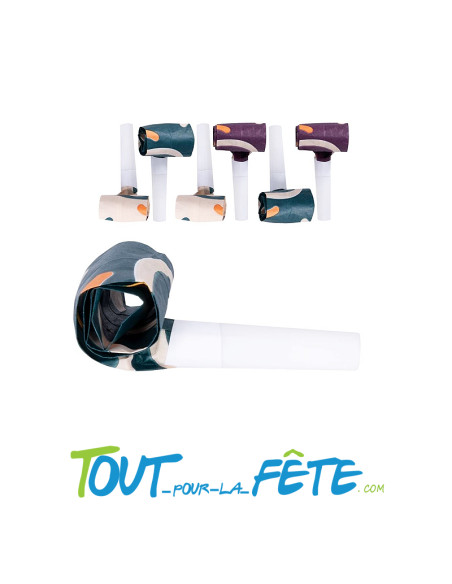 Lot de 6 sifflets sans-gênes "langue de belle mère" multicolores ( cotillon )
