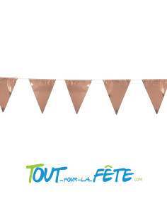 Guirlande fanion 20 fanions rose gold métallisé 3.60 m