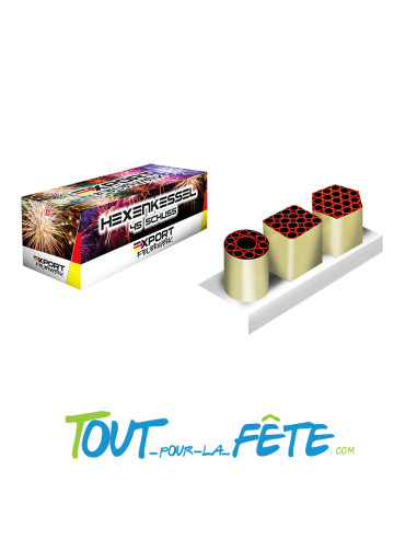 Feux d'artifice compact HEXENKESSEL 45 coups calibre 20mm durée 1min15