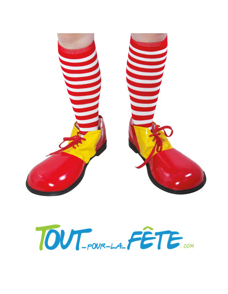 Paire de chaussettes de clown rayés rouges et blanches pour adulte