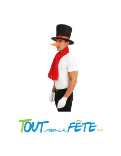 Set bonhomme de neige pour adulte taille unique ( chapeau - echarpe - gants - nez carotte ) 2