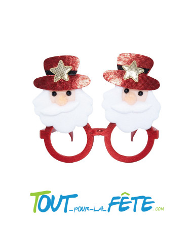 Lunettes de noël en feutrine "père noël" taille adulte déguisement