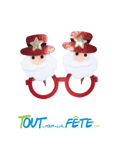 Lunettes de noël en feutrine "père noël" taille adulte déguisement 2