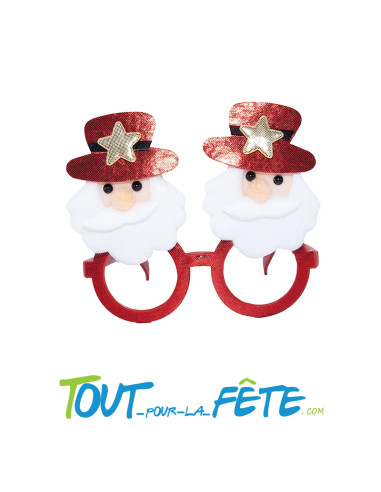 Lunettes de noël en feutrine "père noël" taille adulte déguisement