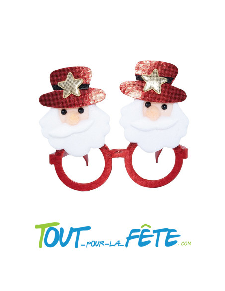 Lunettes de noël en feutrine "père noël" taille adulte déguisement