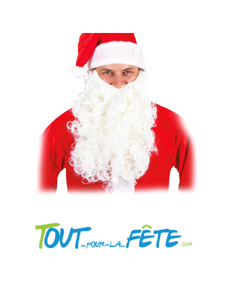 Barbe blanche longue de Père-Noel luxe ( accessoire de déguisement )