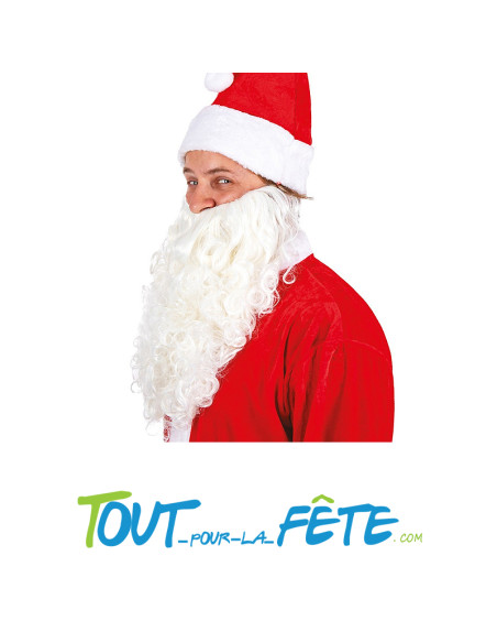 Barbe blanche longue de Père-Noel luxe ( accessoire de déguisement )