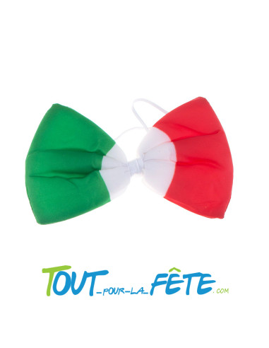 Noeud papillon vert, blanc, rouge couleur du drapeau Italien taille unique