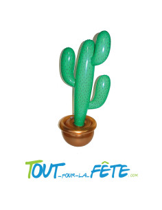 Cactus gonflable vert, marron 90 cm thème mexique, far west, cowboy