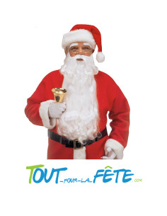 Barbe blanche longue de Père-Noel avec moustache et sourcils luxe ( accessoires de déguisement )