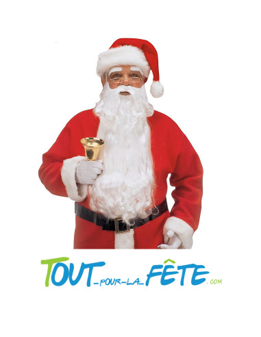 Barbe blanche longue de Père-Noel avec moustache et sourcils luxe ( accessoires de déguisement )