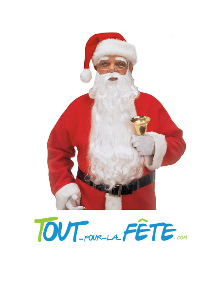 Barbe blanche longue de Père-Noel avec moustache et sourcils luxe ( accessoires de déguisement )