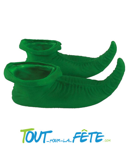 Paire de chaussures de lutins de Noel vertes taille adulte pointure 40