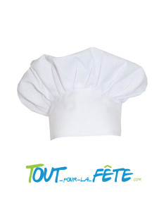 Toque de chef cuisinier blanche élastique taille unique 100% polyester