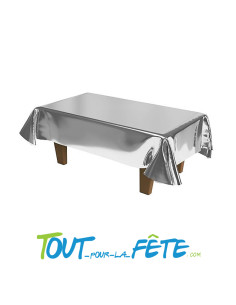 Nappe en plastique métallisée 270x136 cm or, argent ou rose gold 2