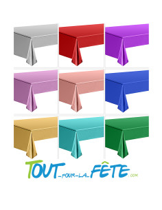 Nappe en plastique métallisée 270x136 cm or, argent ou rose gold